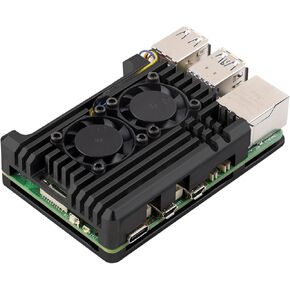 Waveshare Aluminium Alloy Case for Raspberry Pi 5, Comes with Dual Cooling Fans, Faster Heat Dissipation, More Durable