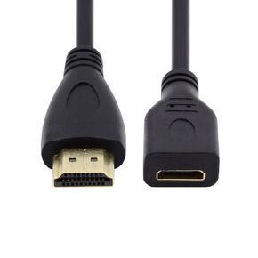 Cablecc Mini HDMI Type-C مقبس أنثى إلى HDMI Type-A ذكر محول تمديد كابل للكاميرا HDTV 4K 1080P 15 سم