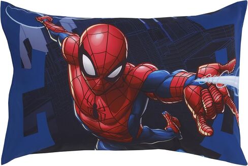 Marvel Spiderman Spidey and his Amazing Friends Spidey Time Red, Blue, and Grey 4 Piece Toddler Bed Set - Comforter, Fitted Bottom Sheet, Flat Top Sheet, and Reversible Pillowcase in Saudi Arabia