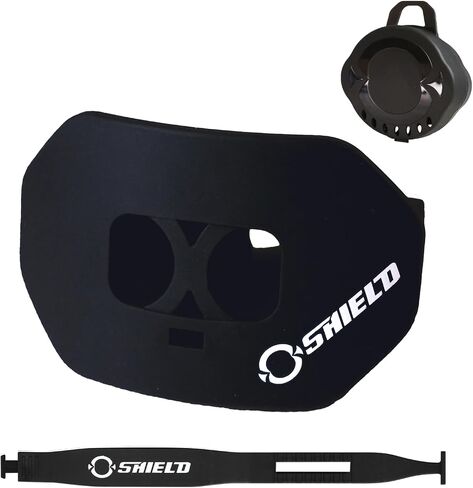 O Shield Mouth Guard for Football with Dual-Layer Protection, Built-in Air Channels, Extended Lip Shield, Soft Material, Adult and Youth Sizes with Strap/Case, Yellow in Kuwait