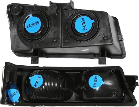 DNA MOTORING HL-OH-CS03-4P-BK-CL1 مصابيح أمامية سوداء متوافقة مع موديلات 2003-2006 Chevy Silverado/Avalanche Fit بدون تكسية المصنع in Saudi Arabia