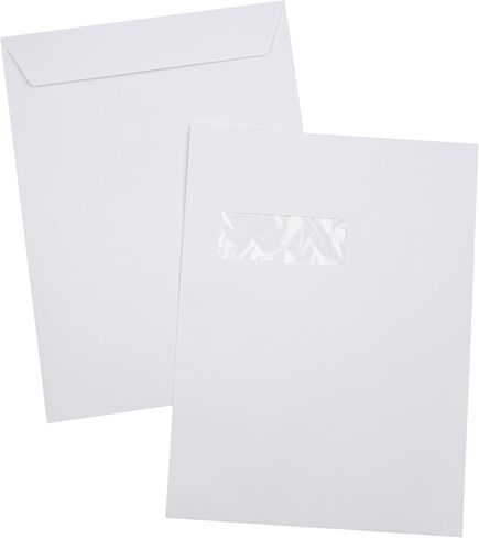 LUXPaper 9 x 12 Open End Window Envelopes | Peel & Press | White | 28lb. Text | 250 Qty in Saudi Arabia