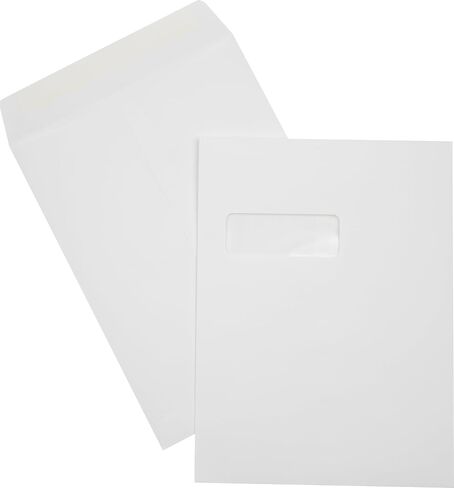 LUXPaper 9 x 12 Open End Window Envelopes | Peel & Press | White | 28lb. Text | 250 Qty in Saudi Arabia