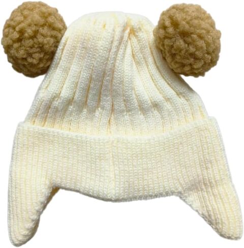 Baby and Toddler Winter Hat Unisex with Ear Flaps Cream in Saudi Arabia