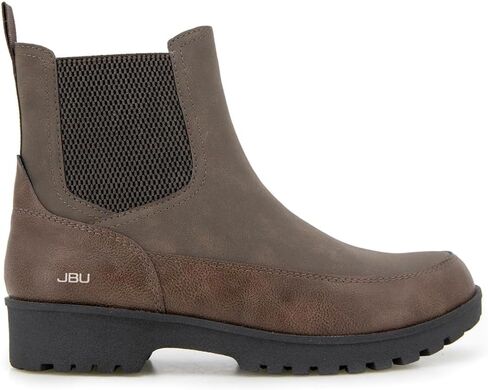JBU Womens Buffalo Round Toe Chelsea Casual Boots Ankle Low Heel 1-2" - Brown in Saudi Arabia