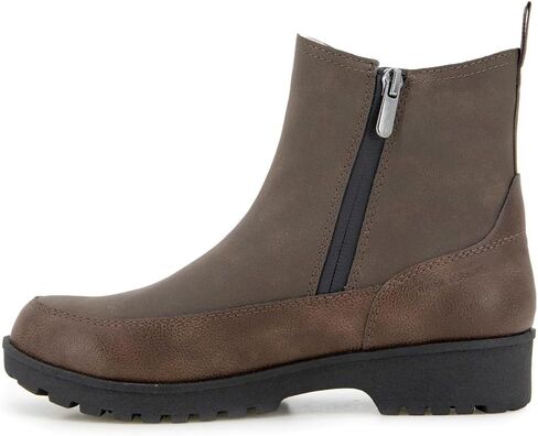 JBU Womens Buffalo Round Toe Chelsea Casual Boots Ankle Low Heel 1-2" - Brown in Saudi Arabia