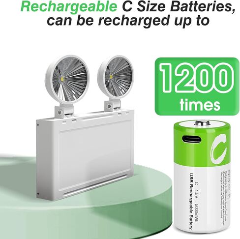 4 Pack Rechargeable C Batteries with 4 in 1 USB Charging Cable, 1.5v Lithium C Cell Battery 4100mWh, C Size LR14 Battery Replacement in Saudi Arabia