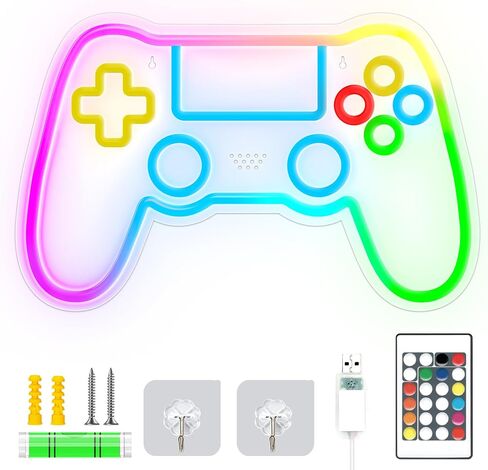 لافتات نيون لديكور الحائط مع أكثر من 200 مصباح RGB، وملحقات ألعاب التحكم عن بعد والتحكم في التطبيقات لديكور الغرفة، وعلامة إضاءة لوحة الألعاب لجدار غرفة النوم in Kuwait