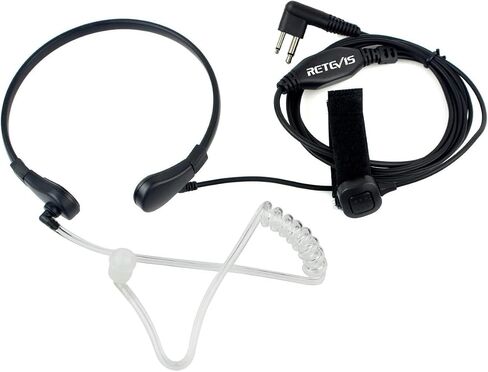 Retevis Throat Mic Walkie Talkie Earpiece,Compatible with Motorola CP100D CP185 CP200 CP200D GP300 GP2000 Mag ONE BRP40 HYT TC610 Two-Way Radio,2 Pin,Finger PTT,2 Way Radio Earpiece with Mic(1 Pack) in Saudi Arabia