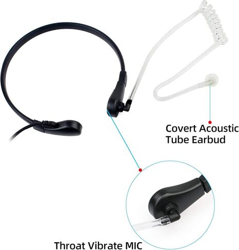 Retevis Throat Mic Walkie Talkie Earpiece,Compatible with Motorola CP100D CP185 CP200 CP200D GP300 GP2000 Mag ONE BRP40 HYT TC610 Two-Way Radio,2 Pin,Finger PTT,2 Way Radio Earpiece with Mic(1 Pack) in Saudi Arabia