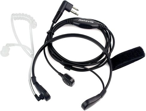 Retevis Throat Mic Walkie Talkie Earpiece,Compatible with Motorola CP100D CP185 CP200 CP200D GP300 GP2000 Mag ONE BRP40 HYT TC610 Two-Way Radio,2 Pin,Finger PTT,2 Way Radio Earpiece with Mic(1 Pack) in Saudi Arabia