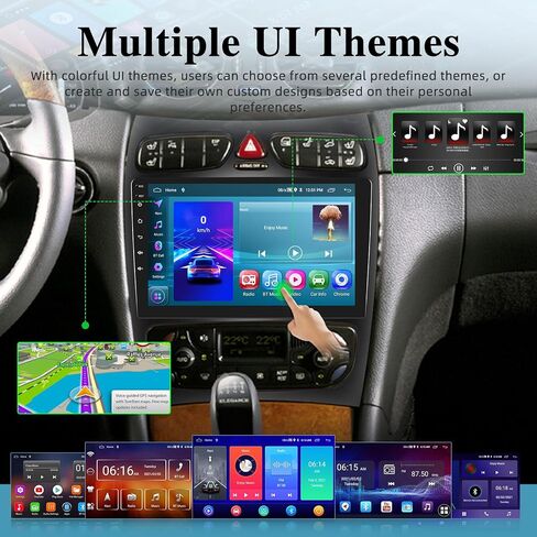 [2+64G] Car Radio for Mercedes Benz C Class W203 C200 C320 C350 CLK W209 S203 A209 2000-2005 - Wireless Carplay and Android Auto - 9 Inch Touchscreen Car Stereo with GPS + AHD Backup Camera in Saudi Arabia