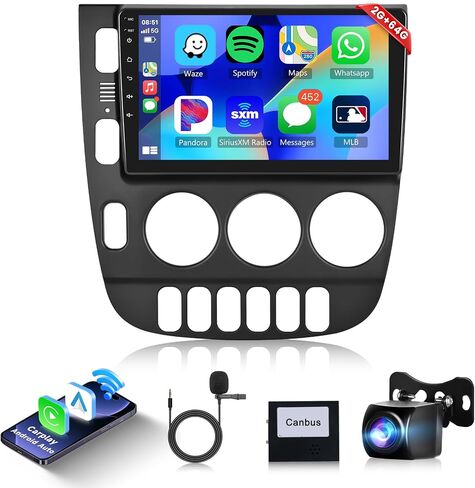2+64G Android Car Radio Car Stereo for Mercedes Benz W163 ML320 ML350 ML400 ML500 1997-2005 with Wireless Carplay Android Auto, 9’’ Touch Screen with WiFi GPS Bluetooth FM RDS EQ Backup Camera in Saudi Arabia