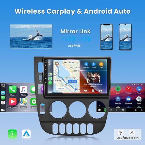 2+64G Android Car Radio Car Stereo for Mercedes Benz W163 ML320 ML350 ML400 ML500 1997-2005 with Wireless Carplay Android Auto, 9’’ Touch Screen with WiFi GPS Bluetooth FM RDS EQ Backup Camera in Saudi Arabia