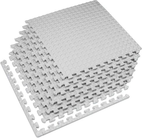 سجادة اللياقة البدنية والتمرين الشخصية من فيلوتاس، مطلية بالألماس، متينة وتوفر دعمًا مضادًا للإجهاد، 24 × 24 × 1/2 بوصة، أسود، 24 قدم مربع (6 بلاط) in Kuwait