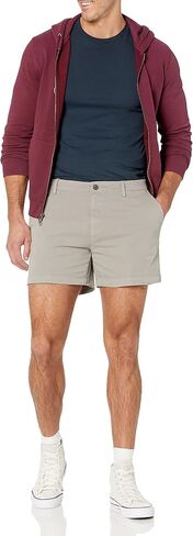 Amazon Essentials Men's Slim-Fit 5" Flat-Front Comfort Stretch Chino Short (Previously Goodthreads), Forest Green, 29 in Saudi Arabia