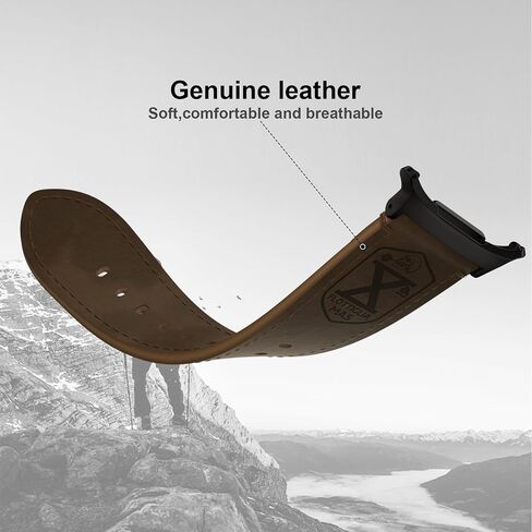 Vintage Leather Band Compatible with Samsung Galaxy Watch Ultra Band 47mm (2024), 24mm Wide Crazy Horse Leather Strap for Galaxy Watch Ultra Men Women Retro Brown/Black in Saudi Arabia