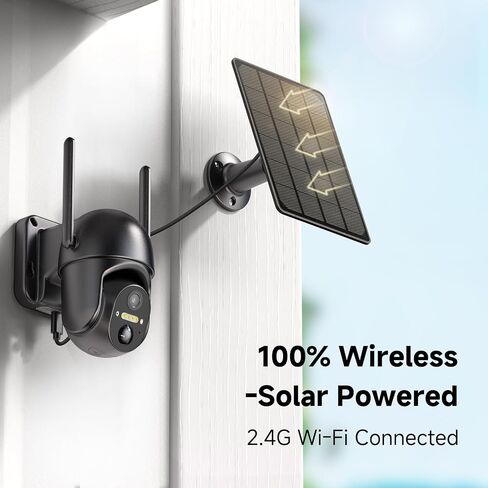 Solar Camera for Home Security, 2K WiFi Camera with Full Color Night Vision, Battery Powered, Wireless Surveillance Camera with PIR Detection, 2-Way Talk, IP65 Waterproof in Saudi Arabia