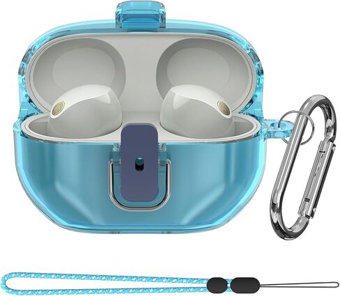 for Sony WF-1000XM5 Case Cover, Clear Soft TPU Protective Earbuds Case, Only Compatible with Sony WF-1000XM5, Headphones Case with Carabiner & Lanyard Accessories(Clear Gray) in Saudi Arabia