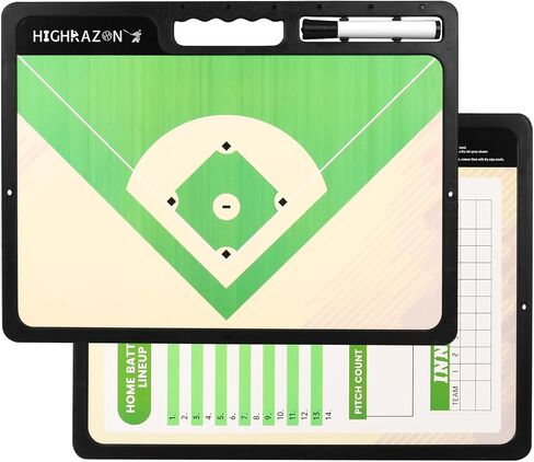 Magnetic Baseball Coaches Clipboard, White Double-Sided Dry Erase Coach Board, Tactics Whiteboard with Color Magnetic Sticker and 2 Marker for Coaches Gift in Saudi Arabia