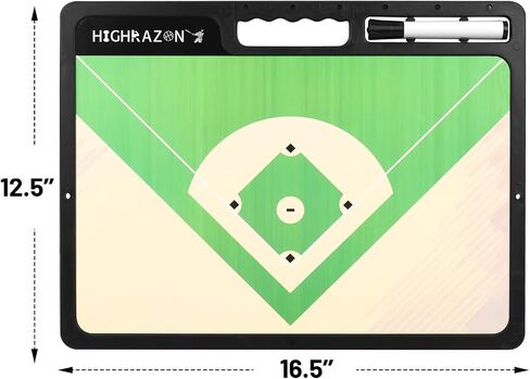 Magnetic Baseball Coaches Clipboard, White Double-Sided Dry Erase Coach Board, Tactics Whiteboard with Color Magnetic Sticker and 2 Marker for Coaches Gift in Saudi Arabia
