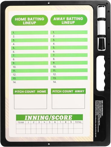 Magnetic Baseball Coaches Clipboard, White Double-Sided Dry Erase Coach Board, Tactics Whiteboard with Color Magnetic Sticker and 2 Marker for Coaches Gift in Saudi Arabia