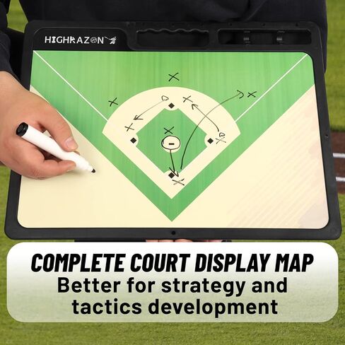 Magnetic Baseball Coaches Clipboard, White Double-Sided Dry Erase Coach Board, Tactics Whiteboard with Color Magnetic Sticker and 2 Marker for Coaches Gift in Saudi Arabia