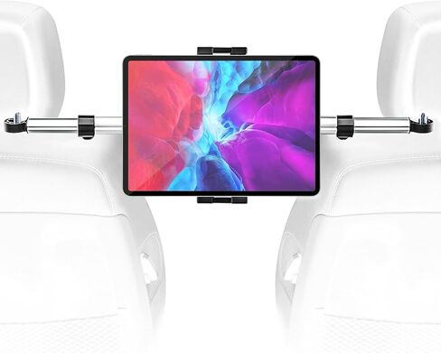 حامل الكمبيوتر اللوحي للسيارة، حامل iPad مسند الرأس [ألومنيوم ومضاد للاهتزاز] حامل أقراص المقعد الخلفي للسيارة، مناسب لجهاز iPad Pro 12.9 Air Mini، Galaxy Tabs، Surface Pro Go، Switch، الهواتف المحمولة، أجهزة 4.7-13 بوصة in Kuwait
