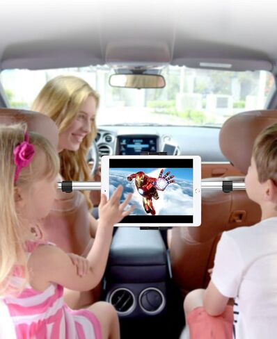 حامل الكمبيوتر اللوحي للسيارة، حامل iPad مسند الرأس [ألومنيوم ومضاد للاهتزاز] حامل أقراص المقعد الخلفي للسيارة، مناسب لجهاز iPad Pro 12.9 Air Mini، Galaxy Tabs، Surface Pro Go، Switch، الهواتف المحمولة، أجهزة 4.7-13 بوصة in Kuwait