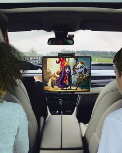 حامل الكمبيوتر اللوحي للسيارة، حامل iPad مسند الرأس [ألومنيوم ومضاد للاهتزاز] حامل أقراص المقعد الخلفي للسيارة، مناسب لجهاز iPad Pro 12.9 Air Mini، Galaxy Tabs، Surface Pro Go، Switch، الهواتف المحمولة، أجهزة 4.7-13 بوصة in Kuwait