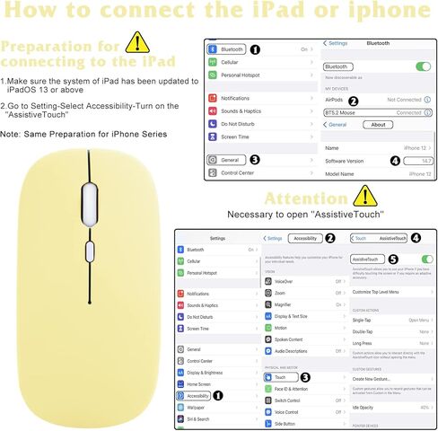 UrbanX 2.4GHz & Bluetooth Mouse, Rechargeable Wireless Mouse for Samsung Galaxy Tab S6 Bluetooth Wireless Mouse for Laptop/PC/Mac/iPad pro/Computer/Tablet/Android Onyx Black in Saudi Arabia