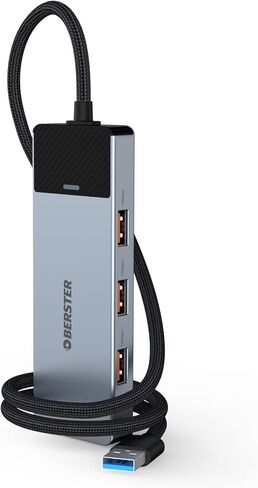 محور USB، محطة إرساء USB، قاعدة توصيل محول USB، مركز بيانات محمول رفيع للغاية، محور USB 4 في 1 مع 4 * USB 3.2 متوافق مع أنظمة Windows وmacOS وLinux وChrome OS (الألومنيوم) in Saudi Arabia