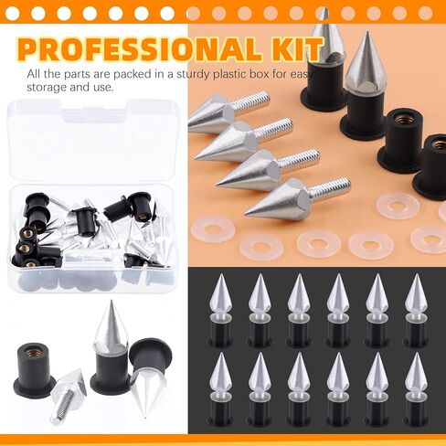 15Pcs Aluminum Spike Motorcycle Windscreen Bolts Windshield Screws Replacement (Gold) in Kuwait