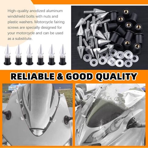 15Pcs Aluminum Spike Motorcycle Windscreen Bolts Windshield Screws Replacement (Gold) in Kuwait