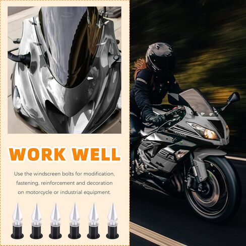 15Pcs Aluminum Spike Motorcycle Windscreen Bolts Windshield Screws Replacement (Gold) in Kuwait