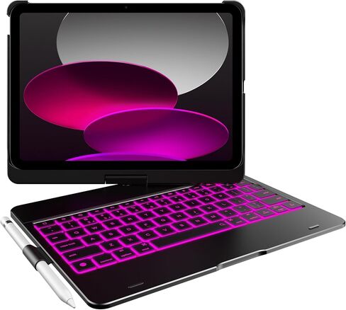 typecase for iPad 10th Generation Case with Keyboard (10.9", 2022), 11 Color Backlight, 360° Rotatable, Thin & Light for iPad 10th Gen 10.9, Dark Black in Saudi Arabia