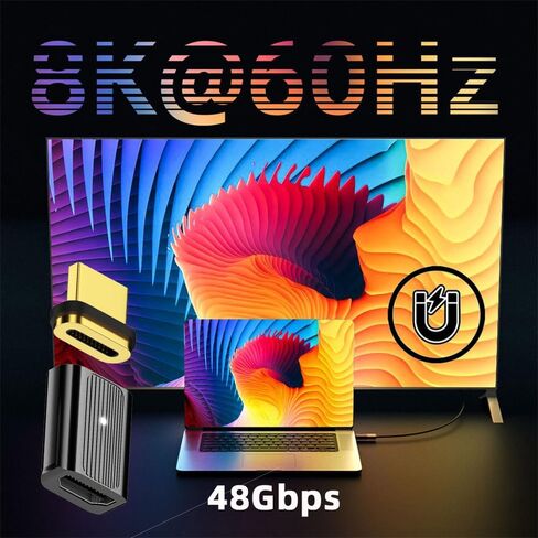 NFHK Magnetic Connector 8K Type-A HDMI 2.1 Male to Female Straight Video Adapter for Laptop HDTV in Saudi Arabia