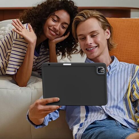 حافظة KENKE لجهاز iPad Pro الجديد مقاس 11 بوصة (M4، الجيل الخامس 2024) مع حامل أقلام على الجانب الأيمن، غطاء حامل ثلاثي الطي من البولي يوريثان الناعم النحيف يدعم قلم الرصاص والقلم الرصاص (USB-C) الاستيقاظ/السكون التلقائي (وردي) in Kuwait