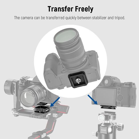 NEEWER Arca Type Quick Release Plate Kit، محول تركيب كاميرا DSLR بأربعة فتحات جانبية متوافق مع Arca Swiss، خيوط 1/4 بوصة و3/8 بوصة لمثبت Gimbal Tripod Head Slider، أقصى تحميل 17.6 رطل/8 كجم، CA009 in Saudi Arabia