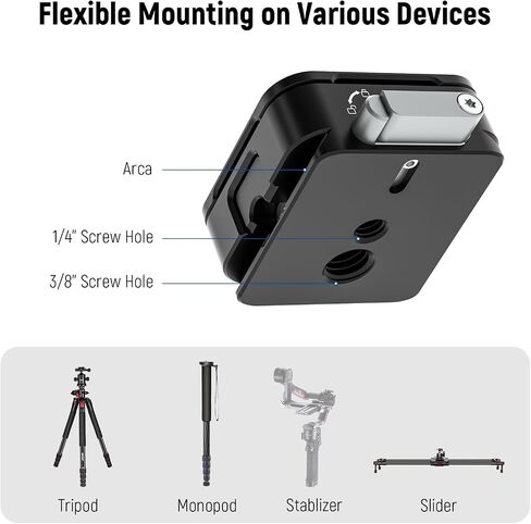 NEEWER Arca Type Quick Release Plate Kit، محول تركيب كاميرا DSLR بأربعة فتحات جانبية متوافق مع Arca Swiss، خيوط 1/4 بوصة و3/8 بوصة لمثبت Gimbal Tripod Head Slider، أقصى تحميل 17.6 رطل/8 كجم، CA009 in Saudi Arabia