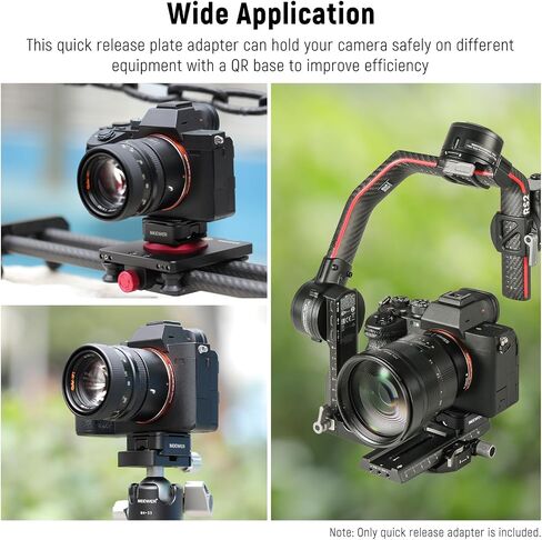 NEEWER Arca Type Quick Release Plate Kit، محول تركيب كاميرا DSLR بأربعة فتحات جانبية متوافق مع Arca Swiss، خيوط 1/4 بوصة و3/8 بوصة لمثبت Gimbal Tripod Head Slider، أقصى تحميل 17.6 رطل/8 كجم، CA009 in Saudi Arabia