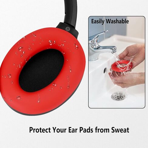 Geiomoo Silicone Earpads for Sony WH-CH720N, Sony WH-1000XM4, Sony WH-1000XM3 Headphones, Replacement Ear Cushions Cover (Black) in Kuwait