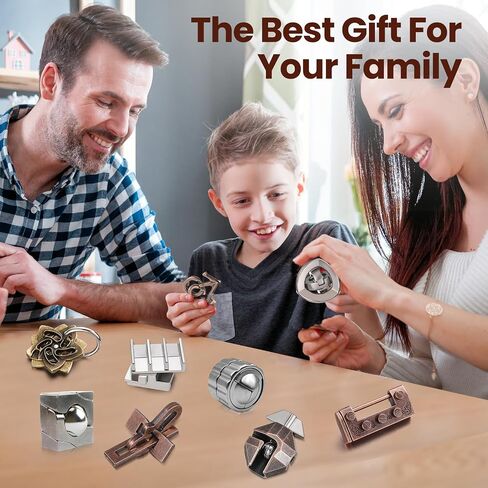 9 Pcs Metal Puzzles for Adults Teaser 3D Steel Puzzle for Adults Unlock Interlocking Puzzle Adult IQ Education Smart Puzzle Toys(Fun Style) in Saudi Arabia
