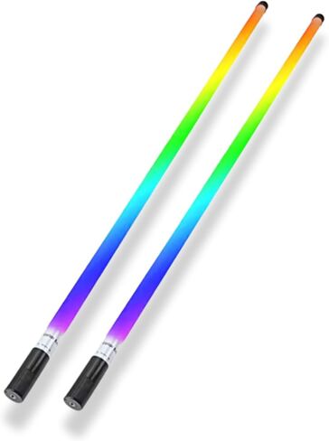 2-حزمة GamerDens 360 RGB LED 4ft أنبوب ضوء لاسلكي ذكي واي فاي قابل لإعادة الشحن لديكور ألعاب استوديو الصور والفيديو مع مزامنة الموسيقى (أسود) in Saudi Arabia