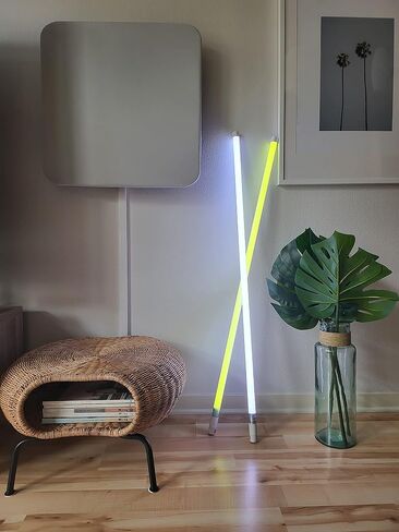 2-حزمة GamerDens 360 RGB LED 4ft أنبوب ضوء لاسلكي ذكي واي فاي قابل لإعادة الشحن لديكور ألعاب استوديو الصور والفيديو مع مزامنة الموسيقى (أسود) in Saudi Arabia