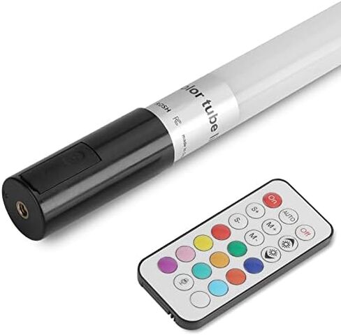2-حزمة GamerDens 360 RGB LED 4ft أنبوب ضوء لاسلكي ذكي واي فاي قابل لإعادة الشحن لديكور ألعاب استوديو الصور والفيديو مع مزامنة الموسيقى (أسود) in Saudi Arabia