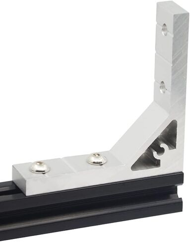 Iverntech 20pcs Black Aluminum Corner Bracket Connector Inside Joint Plate Fastener with 40pcs M5 T Nuts+40 pcs M5 Screw+1pcs Wrench for Standard 6mm Slot 2020 Series Aluminum Extrusion Profile in Saudi Arabia