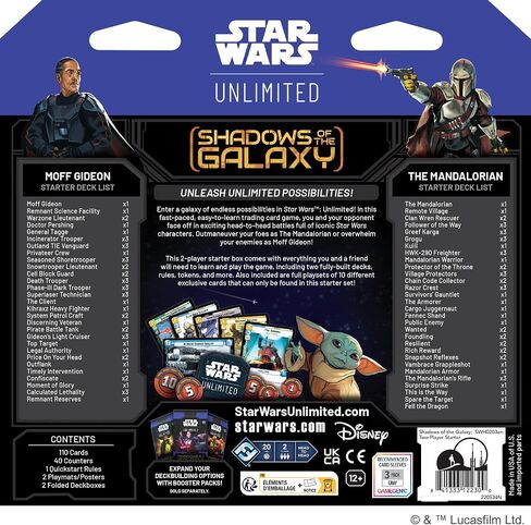 Fantasy Flight Games Star Wars: Unlimited TCG Spark of Rebellion Two-Player Starter Set - Learn, Battle, Collect! Trading Card Game for Kids and Adults, Ages 12+, 2 Players, 20 Min Playtime, Made in Saudi Arabia