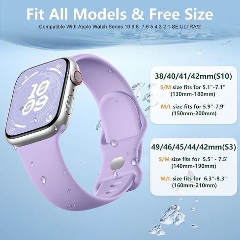 SNBLK Sport Band Compatible with Apple Watch Band 40mm 41mm 42mm 38mm 44mm 45mm 46mm 49mm Women Men, Soft Silicone Waterproof Replacement Strap for iWatch Bands Series 10 9 SE ULTRA 8 7 6 5 4 3 2 1 in Kuwait