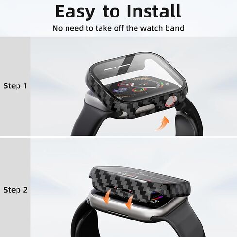 2 Pack Hard PC Case for Apple Watch Ultra/Ultra 2 Screen Protector 49mm, with 9H Tempered Glass Screen Protector, Full Protective Cover for iWatch Ultra Accessories 49mm, Orange in Kuwait